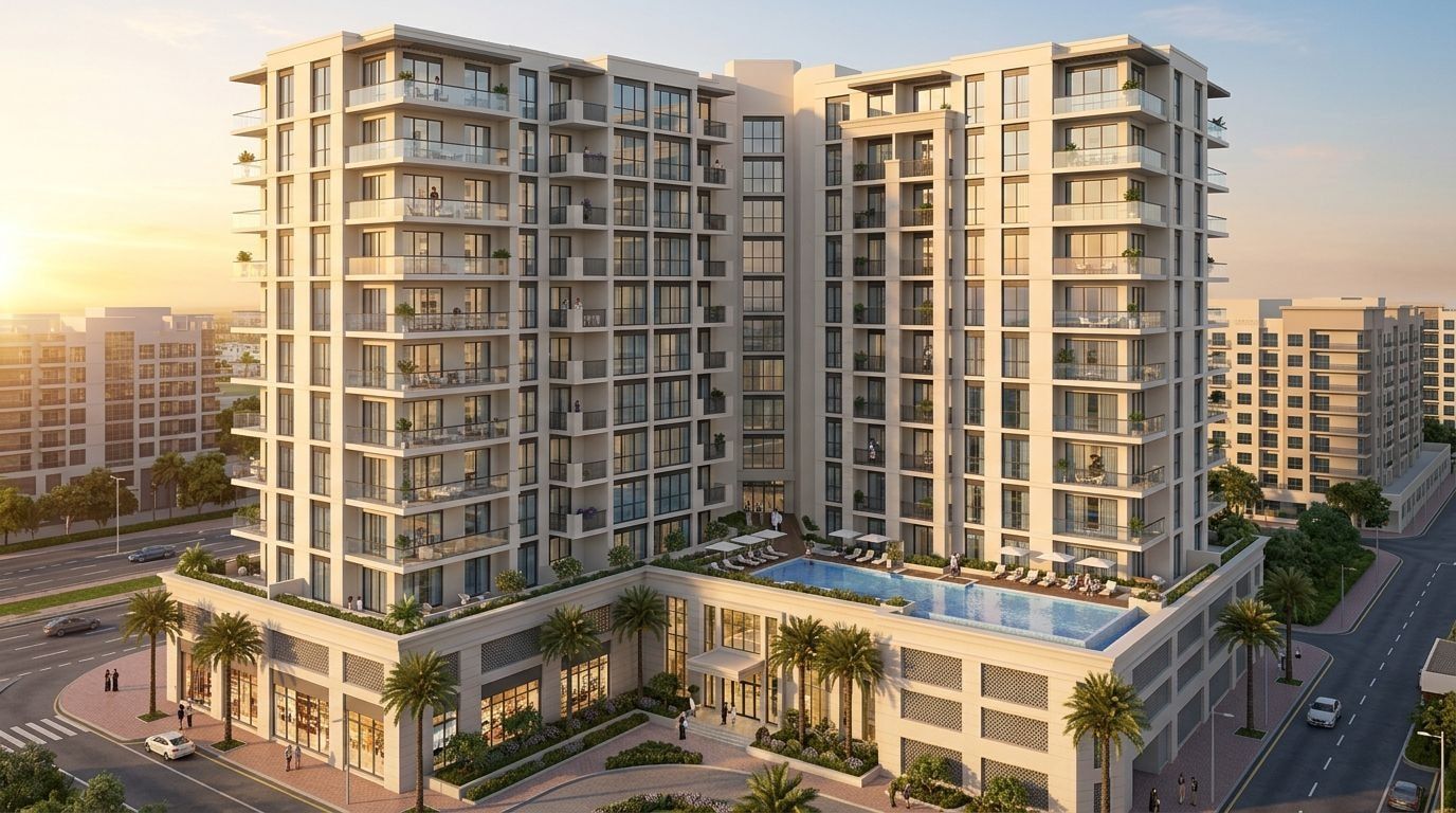 Avenue Residence 4: Apartamenty w dzielnicy Al Furjan, Dubaj. Wizualizacja inwestycji dewelopera Nabni Developments, oddanie Gotowe.