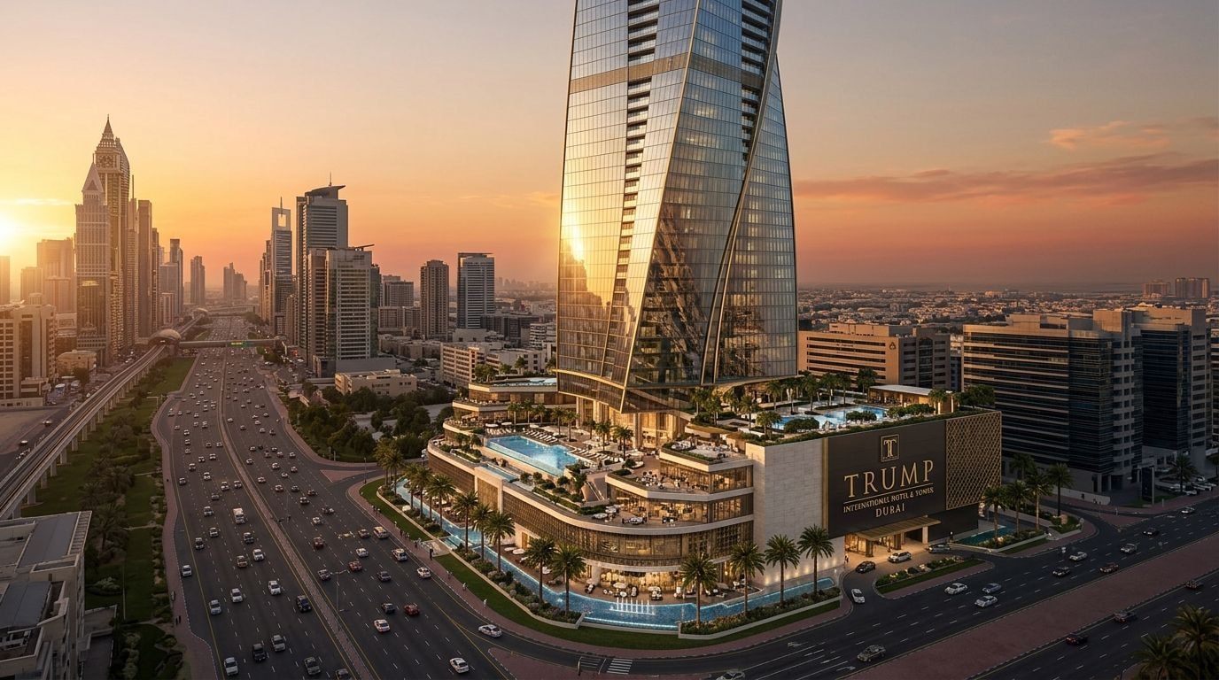 Trump International Hotel & Tower Dubai: Rezydencje i penthouse'y w dzielnicy Sheikh Zayed Road, Dubaj. Wizualizacja inwestycji dewelopera DarGlobal, oddanie 2031.