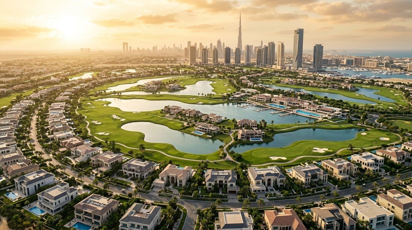 Emirates Hills: Rezydencje i wille w dzielnicy Emirates Hills, Dubaj. Wizualizacja inwestycji dewelopera Emaar Properties, oddanie Gotowe.